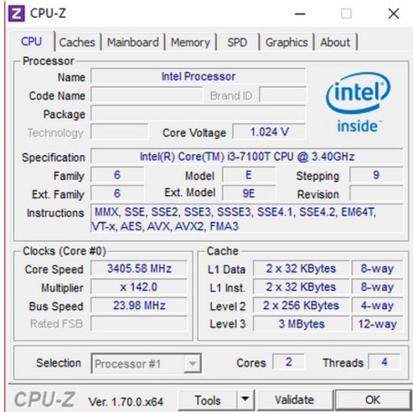 Phần mềm test ổ cứng CPU-Z