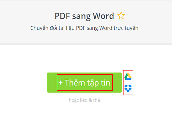 Nhấn chọn Thêm Tập Tin để thêm file PDF cần chuyển sang Word